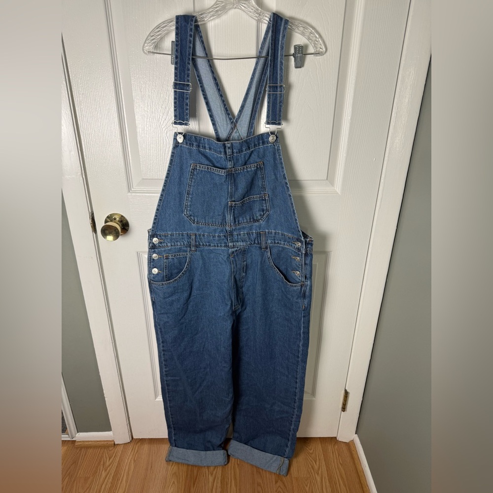 Free People Ziggy Denim Overalls in Sapphire Blue XL - Picture 2 of 8